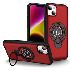 Per iPhone 14 Custodia magnetica per telefono con supporto ad anello (rosso)