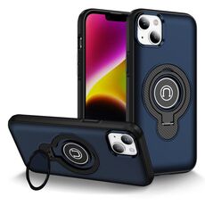 Per iPhone 14 Custodia magnetica per telefono con supporto ad anello (blu)