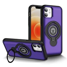 Per iPhone 12 Custodia magnetica con supporto ad anello (viola)