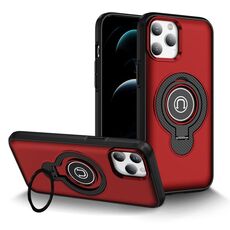 Per iPhone 12 Pro Custodia magnetica per telefono con supporto ad anello (rosso)