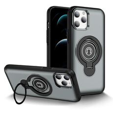 Per iPhone 12 Pro Custodia magnetica per telefono con supporto ad anello (grigio)