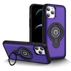 Per iPhone 12 Pro Custodia magnetica per telefono con supporto ad anello (viola)