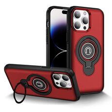 Per iPhone 14 Pro Custodia magnetica per telefono con supporto ad anello (rosso)