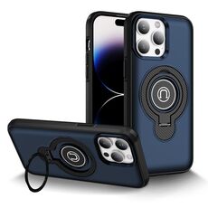 Per iPhone 14 Pro Custodia magnetica per telefono con supporto ad anello (blu)