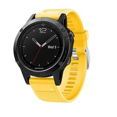 Per Garmin QuickFit Kalebol 22mm cinturino in silicone con trama a rombo (giallo)