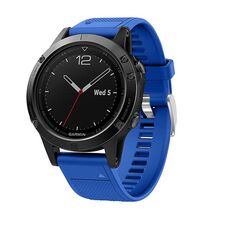 Per Garmin QuickFit Kalebol 22mm cinturino in silicone con trama a rombo (blu reale)