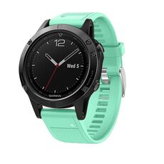 Per Garmin QuickFit Kalebol 22mm cinturino in silicone con trama a rombo (verde acqua)