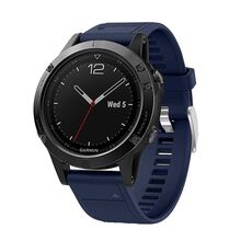 Per Garmin QuickFit Kalebol 22mm cinturino in silicone con trama a rombo (blu notte)