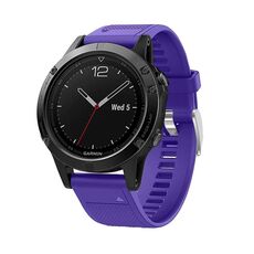 Per Garmin QuickFit Kalebol 22mm cinturino in silicone con trama a rombo (viola)