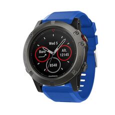 Per Garmin QuickFit Kalebol 26mm cinturino in silicone con trama a rombo (blu reale)