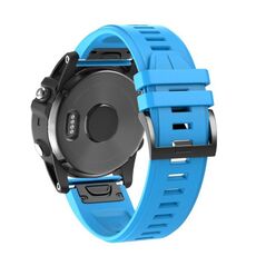 Per Garmin QuickFit 22mm Kalebol Plain Texture Cinturino in silicone per orologio (azzurro cielo)