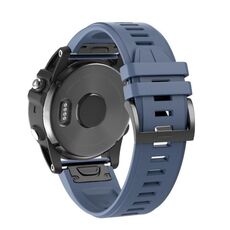 Per Garmin QuickFit 26mm Kalebol Plain Texture Cinturino in silicone per orologio (blu navy)