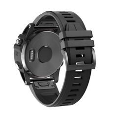 Per Garmin QuickFit 26mm Kalebol Plain Texture Cinturino in silicone per orologio (nero)