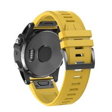 Per Garmin QuickFit 26mm Kalebol Plain Texture Cinturino in silicone per orologio (giallo)