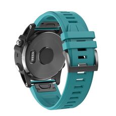 Per Garmin QuickFit 26mm Kalebol Plain Texture Cinturino in silicone per orologio (blu verde)