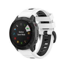 Per Garmin QuickFit 20mm Kalebol Cinturino in silicone bicolore (bianco nero)