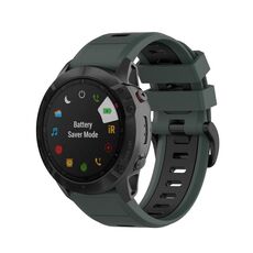Per Garmin QuickFit 20mm Kalebol Cinturino in silicone bicolore (verde nero)