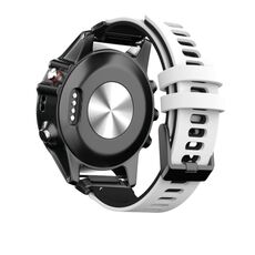 Per Garmin QuickFit 22mm Kalebol Cinturino in silicone a due strati (bianco nero)