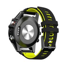 Per Garmin QuickFit 22mm Kalebol Cinturino in silicone a due strati (nero giallo)
