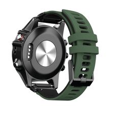 Per Garmin QuickFit 22mm Kalebol Cinturino in silicone a due strati (verde militare nero)