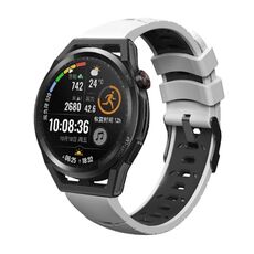Cinturino per orologio in silicone universale Kalebol da 22 mm con tre file di fori (bianco e nero)