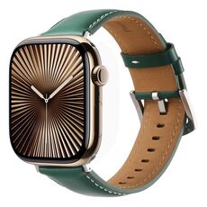 Per Apple Watch 42mm / 41mm / 40mm / 38mm Kalebol Plain Cinturino in Vera Pelle (Verde)