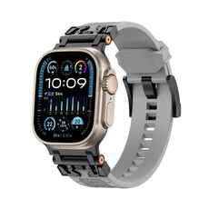 Per Apple Watch 46mm / 49mm / 45mm / 44mm Kalebol Armor TPU Watch Band (Nero Grigio)