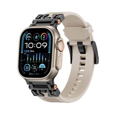 Per Apple Watch 46mm / 49mm / 45mm / 44mm Kalebol Armor TPU Watch Band (Black Starlight)