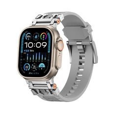 Per Apple Watch 46mm / 49mm / 45mm / 44mm Kalebol Armor TPU Watch Band (grigio argento)