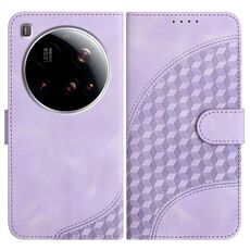 Per Xiaomi 15 Ultra Custodia in pelle con motivo a testa di elefante in rilievo con cordino (viola chiaro)