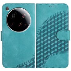 Per Xiaomi 15 Ultra Custodia in pelle con motivo a testa di elefante e cordino (azzurro chiaro)
