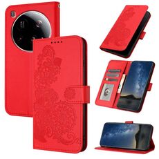 Per Xiaomi 15 Ultra Datura Flower Custodia in pelle con stampa flip (rosso)