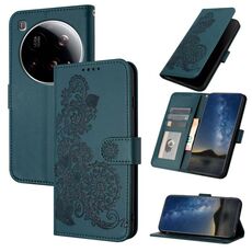Per Xiaomi 15 Ultra Datura Flower Custodia in pelle con stampa flip (verde scuro)