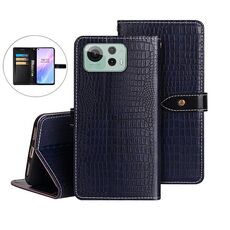 Per Asus Zenfone 12 Ultra idewei Custodia in pelle con texture di coccodrillo (blu scuro)