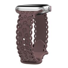 Per Apple Watch 46mm / 49mm / 45mm / 44mm Cinturino in silicone leopardato con incisione laser (viola fumo)