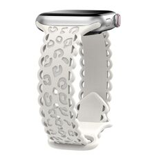 Per Apple Watch 42mm / 41mm / 40mm / 38mm Cinturino in silicone leopardato con incisione laser (Starlight)