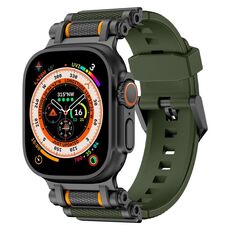 Per Apple Watch 46mm / 49mm / 45mm / 44mm Cinturino in silicone Armor Gear (nero verde)