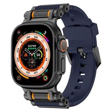 Per Apple Watch 46mm / 49mm / 45mm / 44mm Cinturino in silicone Armor Gear (nero blu)