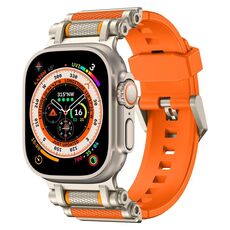 Per Apple Watch 46mm / 49mm / 45mm / 44mm Cinturino in silicone Armor Gear (titanio arancione)