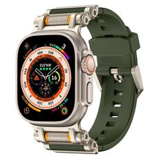 Per Apple Watch 46mm / 49mm / 45mm / 44mm Cinturino in silicone Armor Gear (verde titanio)