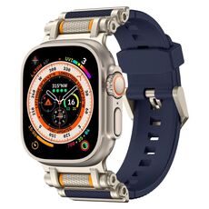 Per Apple Watch 46mm / 49mm / 45mm / 44mm Cinturino in silicone Armor Gear (blu titanio)