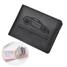 Porta carte di credito multi-card per patente di guida da donna, in pelle, con custodia protettiva, per carte di credito, specifiche: 6 slot per carte (nero)