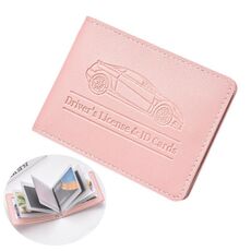 Porta carte di credito con patente di guida multi-card, in pelle, per donne, con custodia protettiva, specifiche: 8 slot per carte (rosa)