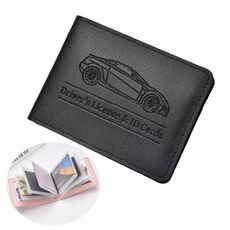 Porta carte di credito multi-card per patente di guida da donna, in pelle, con custodia protettiva, per carte di credito, specifiche: 8 slot per carte (nero)