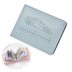Porta carte di credito multi-card per patente di guida da donna, in pelle, con custodia protettiva, per carte di credito, specifiche: 10 slot per carte (blu)