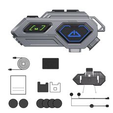 C8Pro IPX7 impermeabile interfono per due persone casco auricolare Bluetooth con torcia elettrica, specifiche: microfono rigido