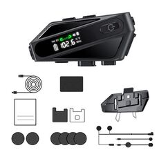 C6 IPX6 impermeabile LED illuminazione interfono wireless casco auricolare Bluetooth, specifiche: microfoni morbidi e duri