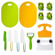 13 in 1 Set di coltelli da cucina in plastica per bambini, utensili da cucina fai da te per bambini