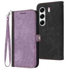 Per Tecno Camon 40 4G Custodia in pelle con cinturino a doppia piega e fibbia laterale (viola)