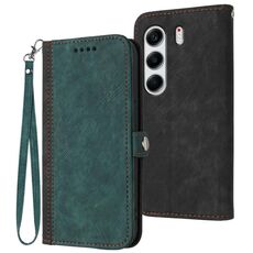 Per Tecno Camon 40 Pro 4G Custodia in pelle con cinturino a doppia piega e fibbia laterale (verde scuro)